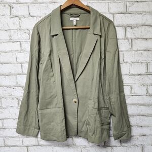 Maurices Women's Light Weight Casual Olive Green Blazer Sixe XL One Button